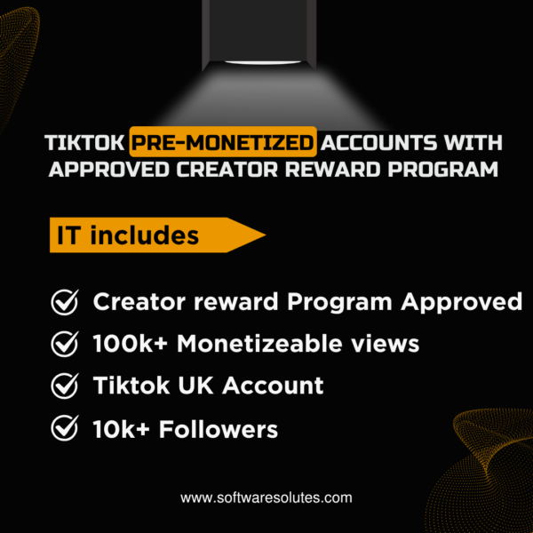 3) Pre-Monetized TikTok Accounts