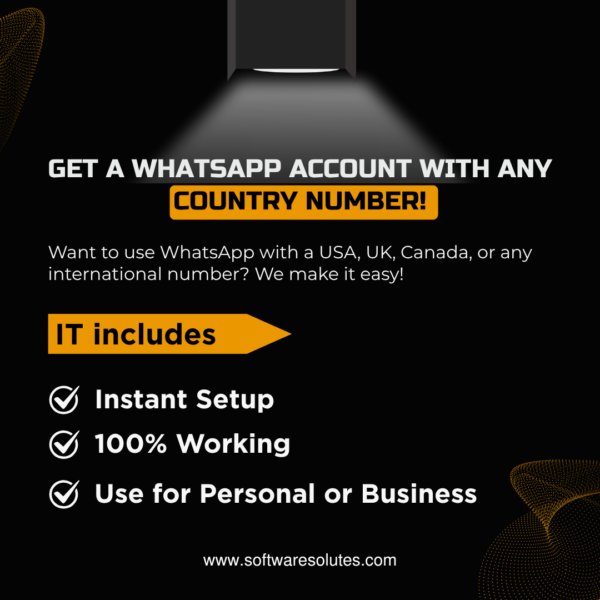 7) Get a WhatsApp Account with Any Country Number!